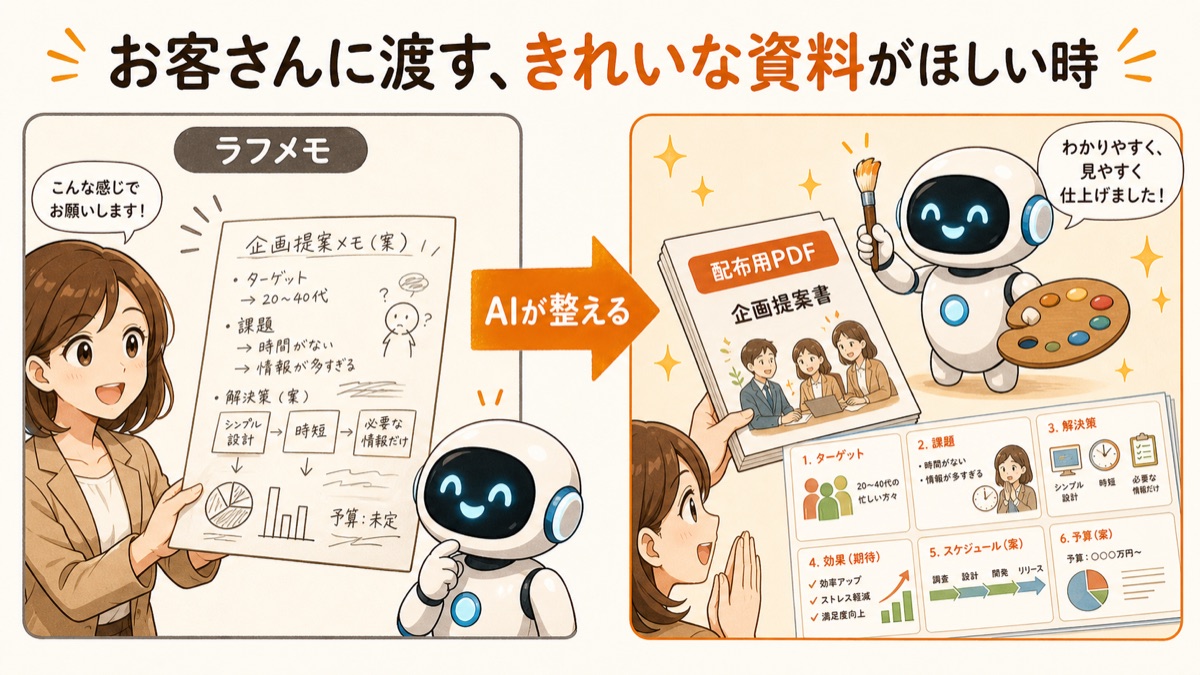 お客さんに渡す、きれいな資料がほしい時